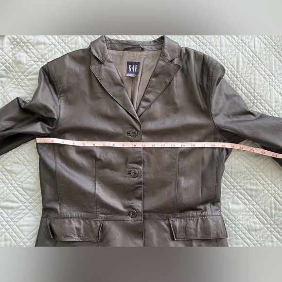 Vintage Gap Y2K 90s Genuine Leather Black Blazer Medium - Picture 7 of 9